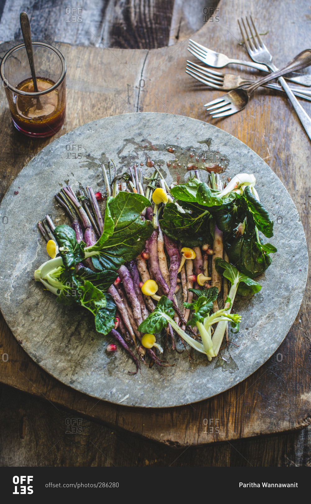 Roasted hinona kabu Japanese turnip salad stock photo OFFSET