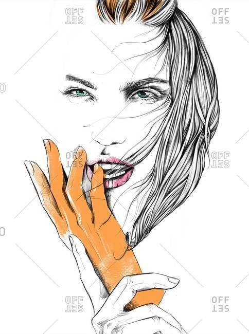 Woman with hands on her face