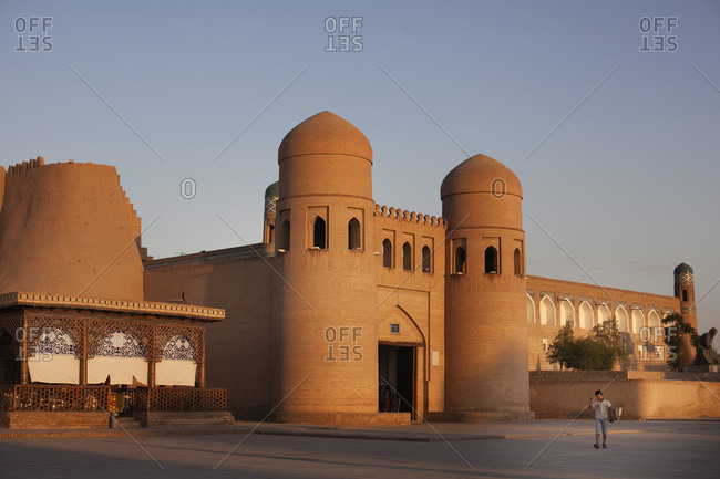 Khiva, Uzbekistan - June 27, 2015: Gate to the ancient city of Khiva