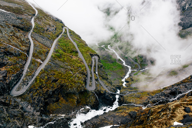 Road snaking through Norwegian wilderness