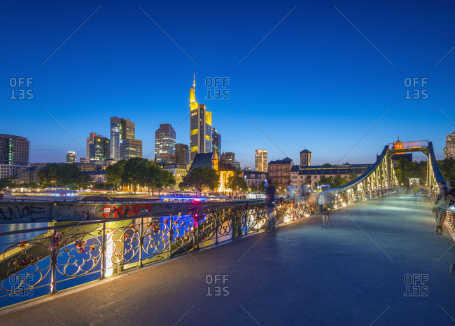 City skyline across River Main, Frankfurt am Main, Hesse, Germany