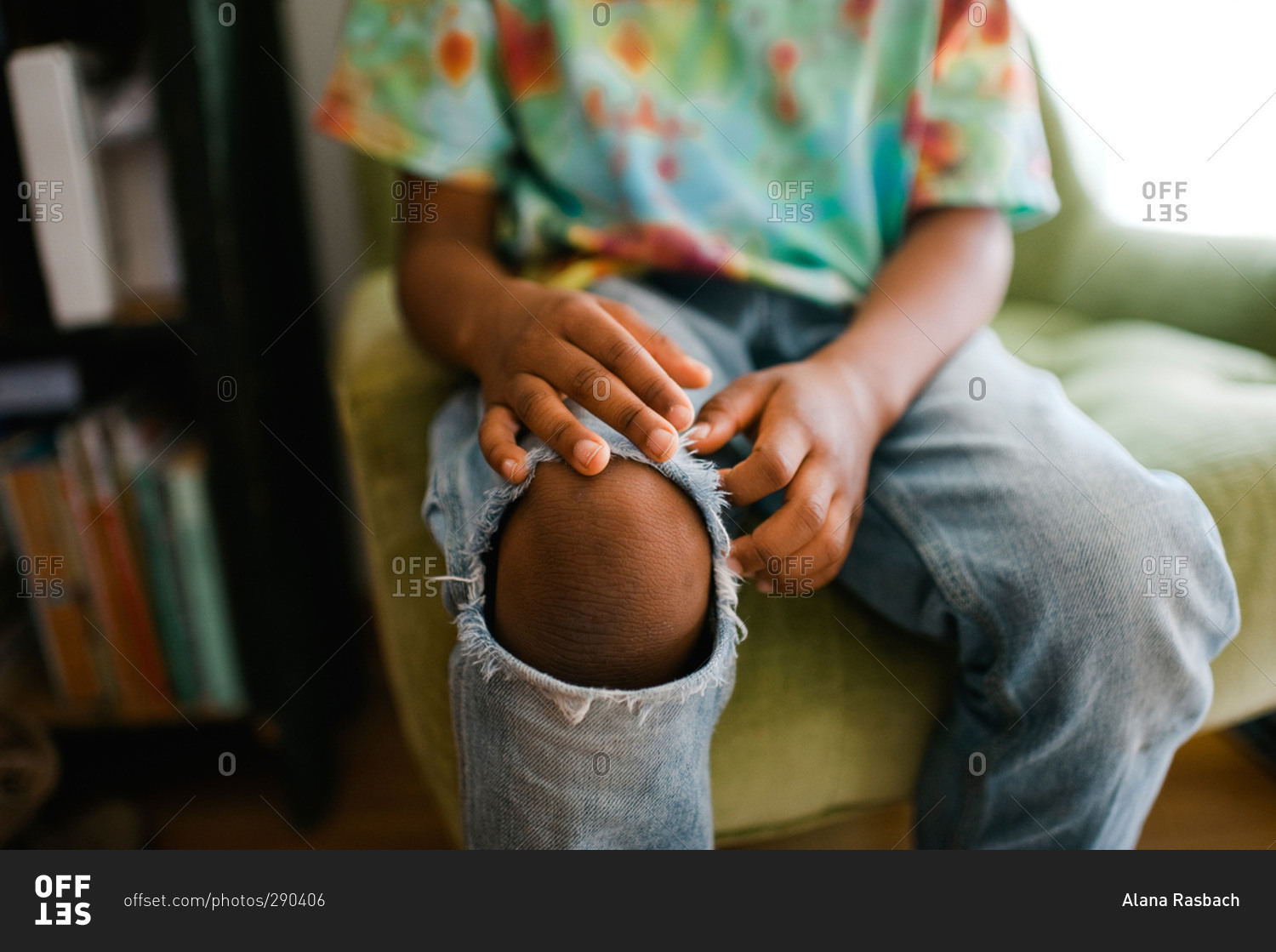 jeans with big holes in knee