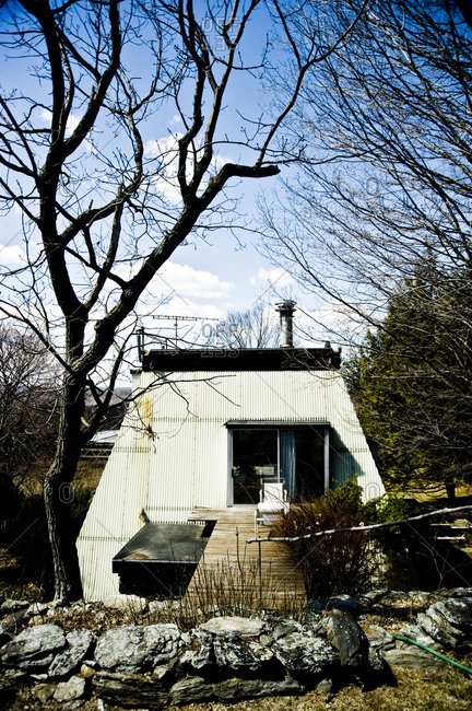 Stanfordville, New York -  April 3, 2011: Exterior of Plastic Tent House designed by John M. Johansen