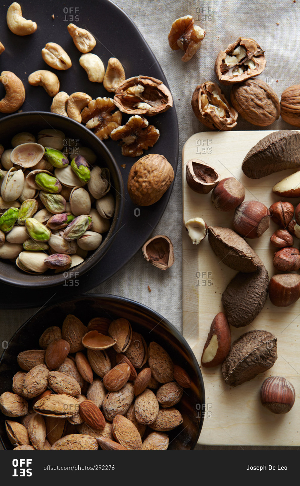 Variety of mixed shelled nuts