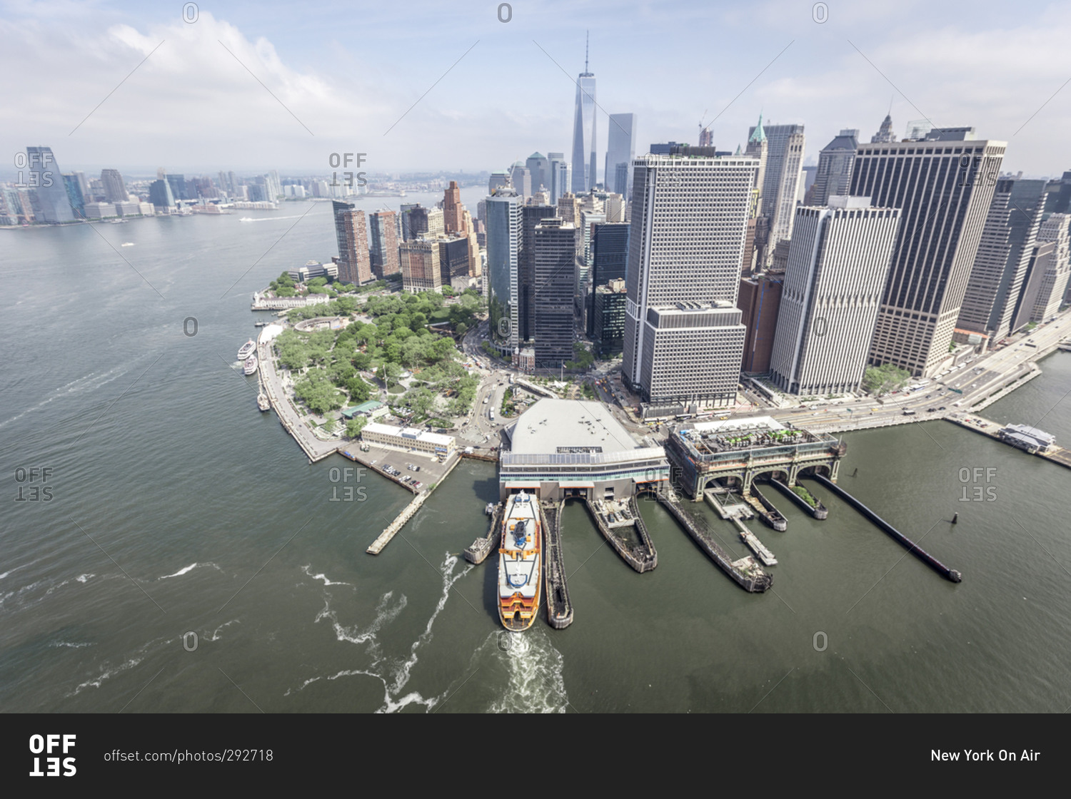 Aerial view of lower Manhattan, New York City, NY
