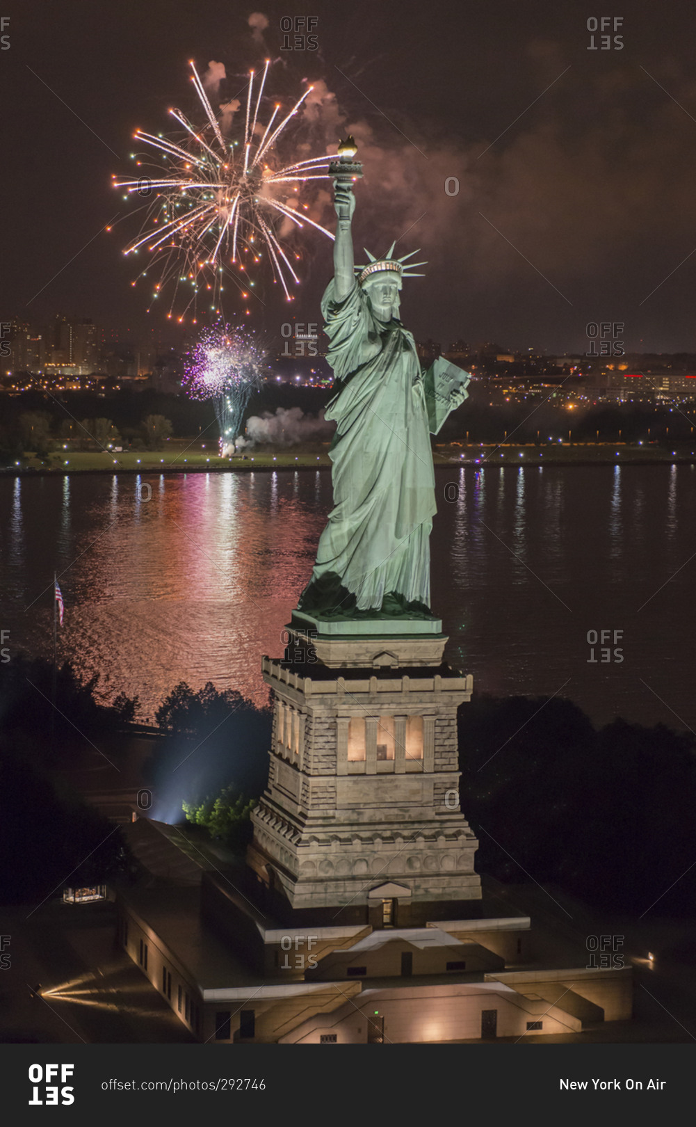 The Statue of Liberty on the 4th of July, New York, NY stock photo OFFSET