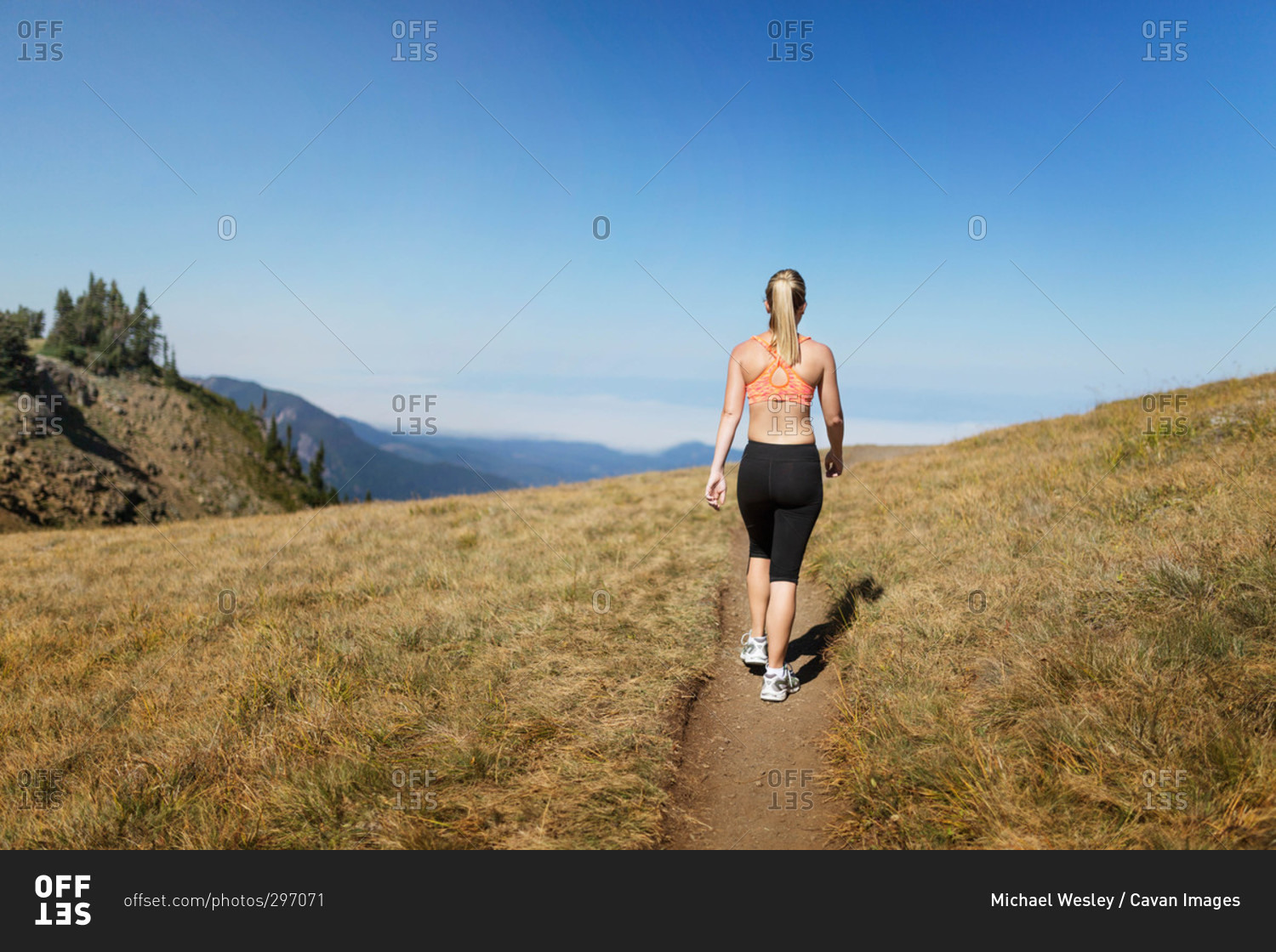 Athletic woman on mountain trail