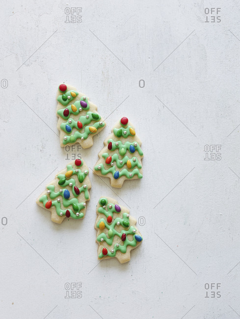 Christmas tree sugar cookies - Offset