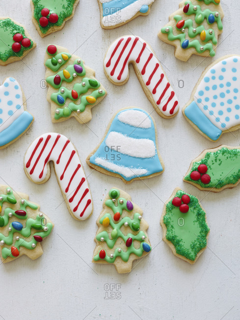 Close up of Christmas sugar cookies