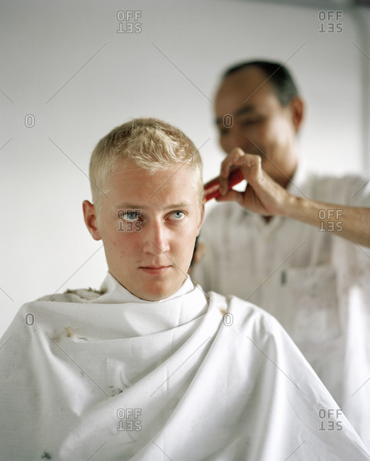 A Scandinavian man at a barber