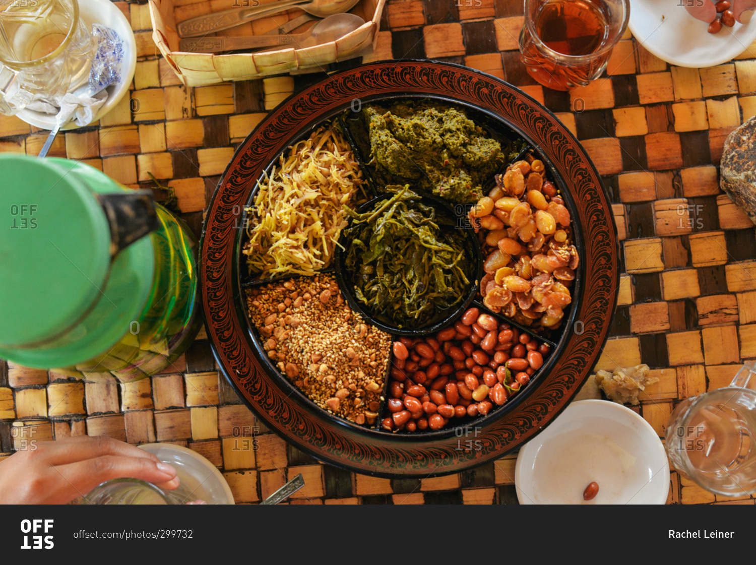 Traditional Green Tea Leaf Salad In Myanmar Stock Photo Offset