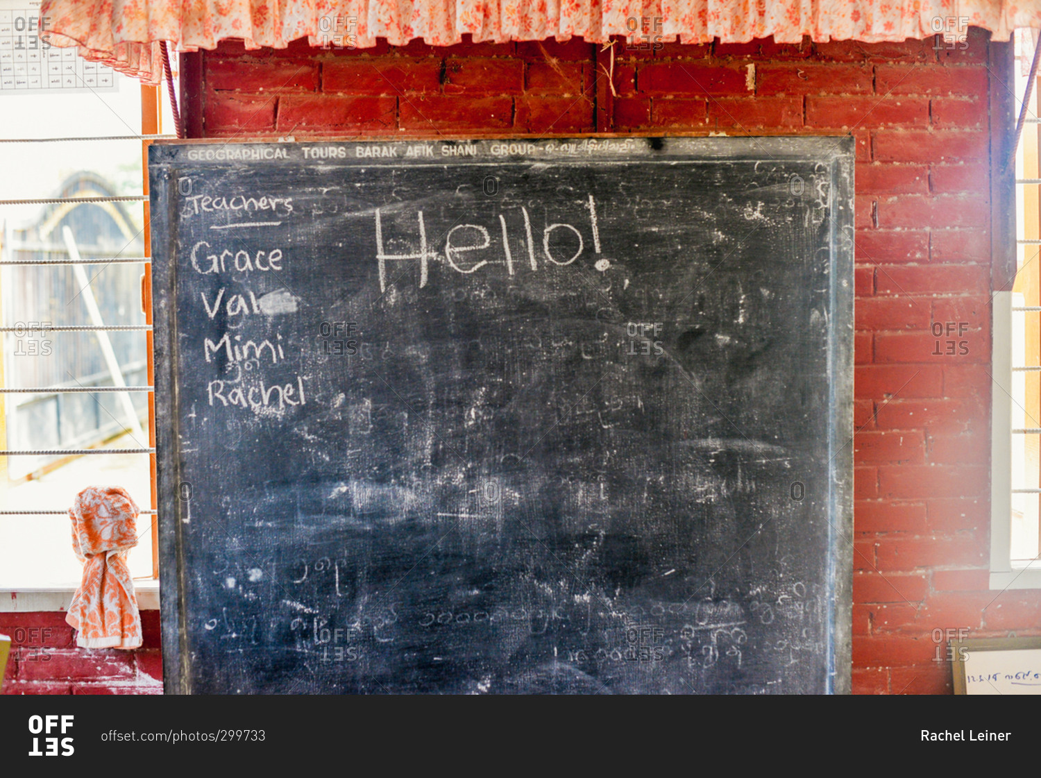 The chalk board at a school for young refugee monks in Myanmar