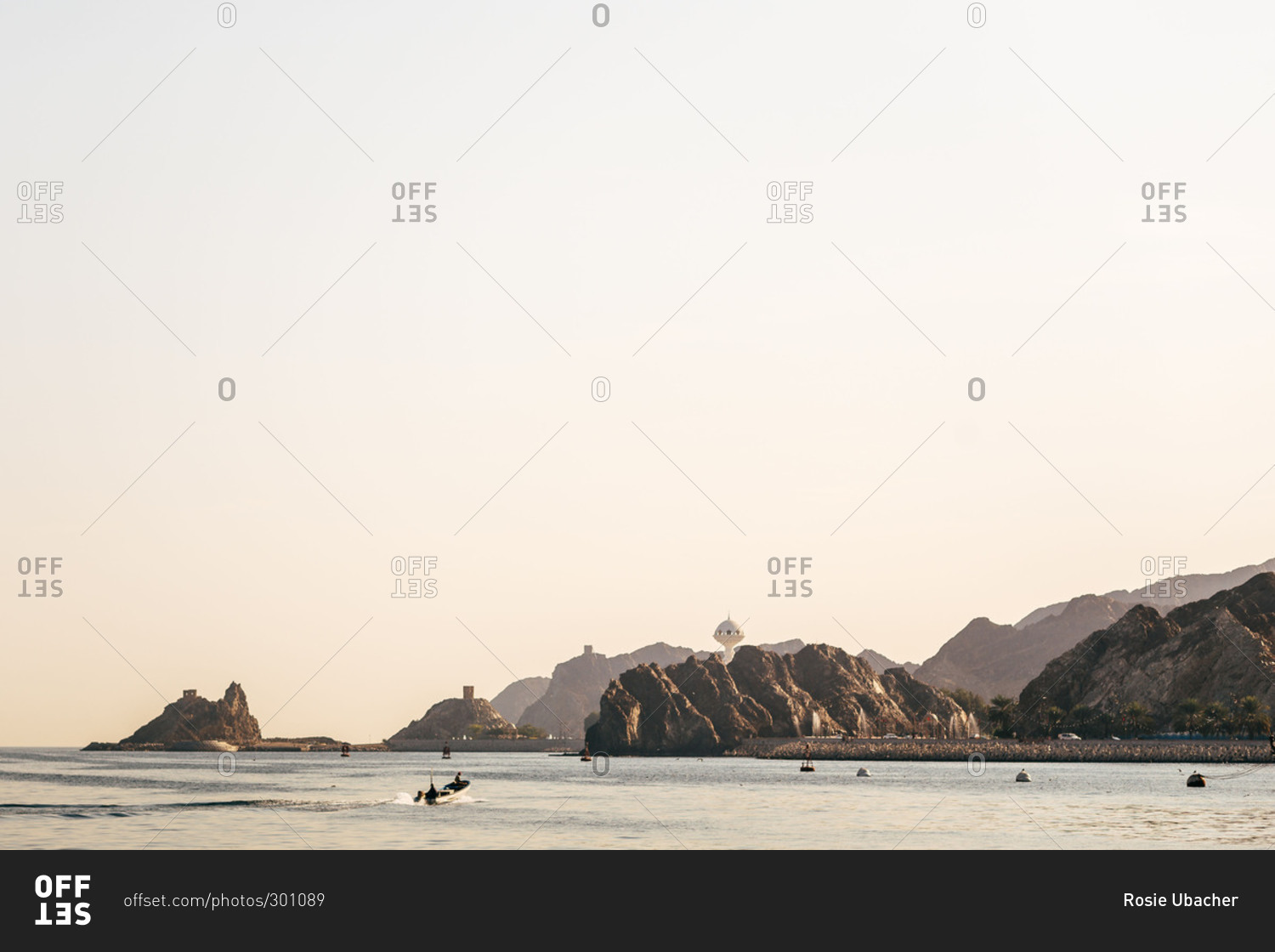 Riyam Monument and coast of Muttrah, Muscat, Oman,