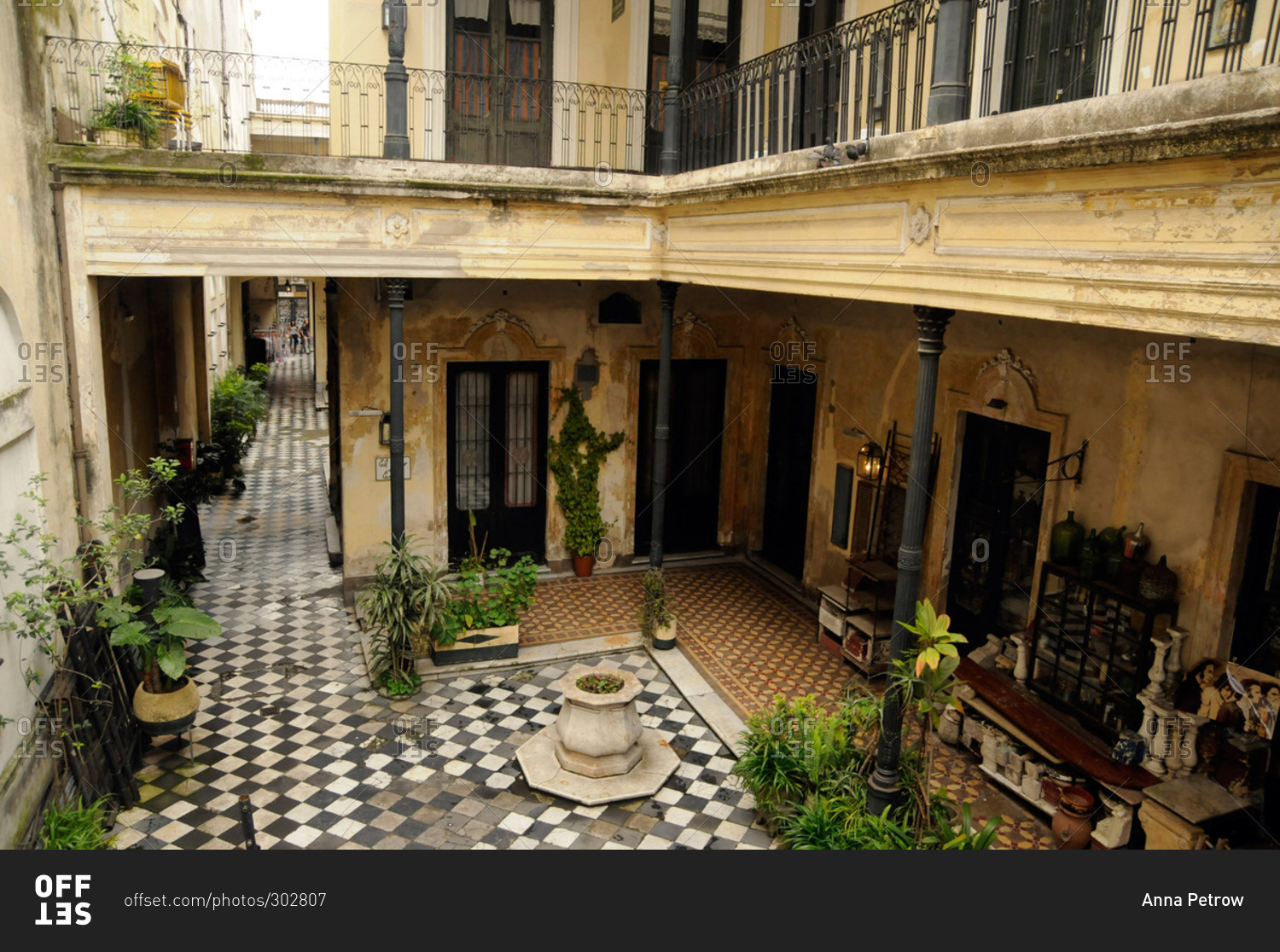 Courtyard in traditional building in Buenos Aires
