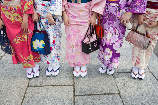 Japanese kimono, Japanese kimono bag, adult - Stock Photo