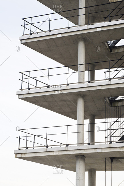 Outdoor stairway and balconies