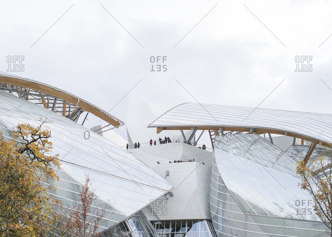 Paris, France - November 15, 2014: Louis Vuitton Foundation Building By architect Frank Gehry