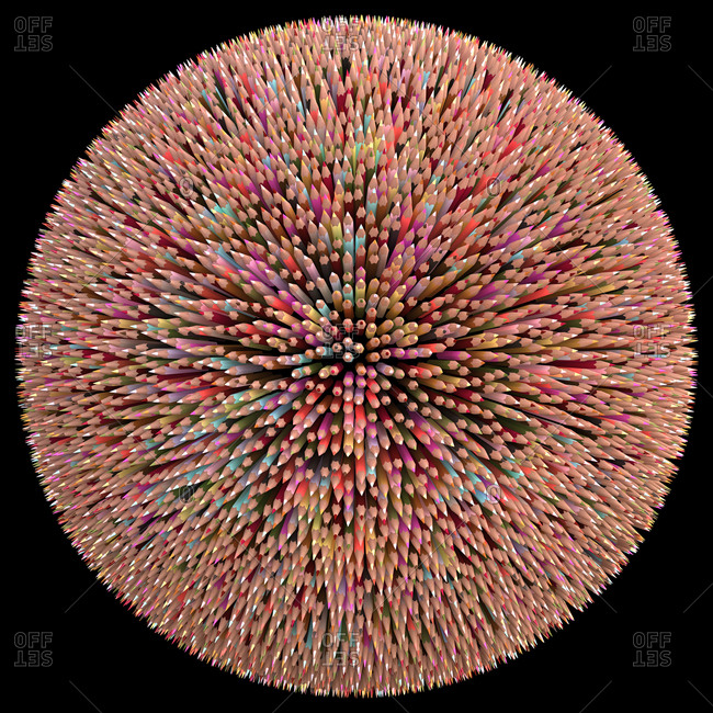 Illustration of colored pencils