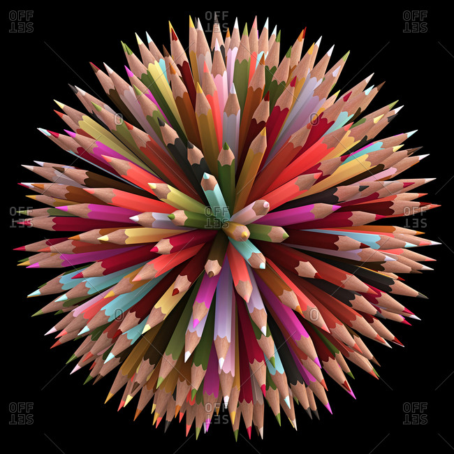 Illustration of colored pencils