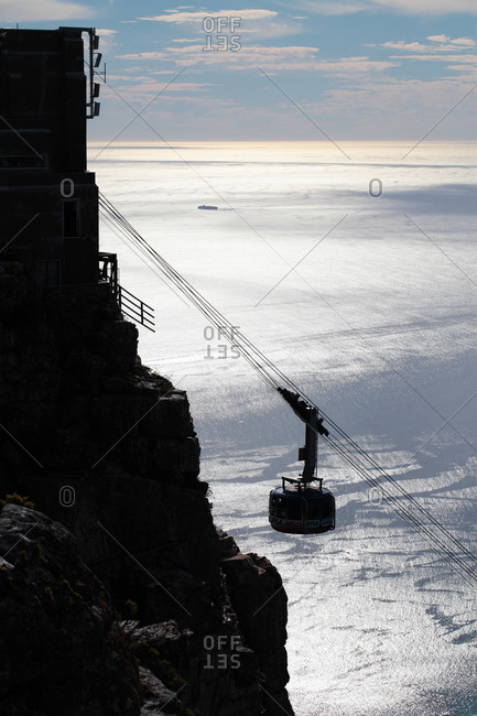 Upper cableway station with Table Bay in the background, Table Mountain Cableway, Cape Town, South Africa