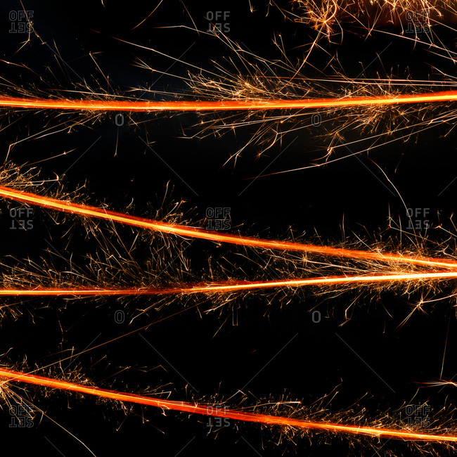 Sparklers making lines