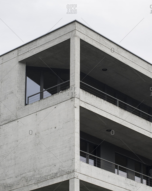 Low angle view of building with balconies