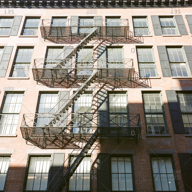 fire escape stock photos - OFFSET