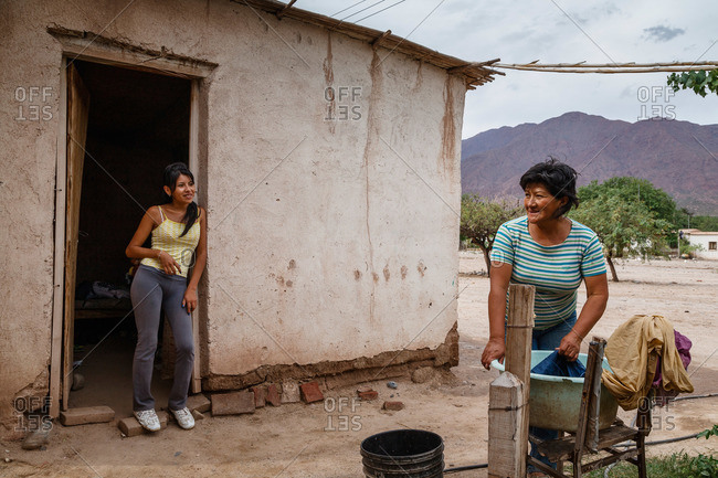 Salta Province, Argentina - January 3, 2012: Daily life in Valles Calchaquies between Cafayate and Cachi