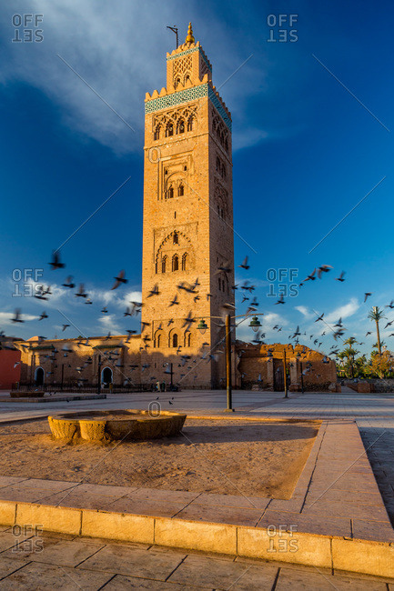 The minaret of the Koutoubia Mosque in Marrakech, Morocco