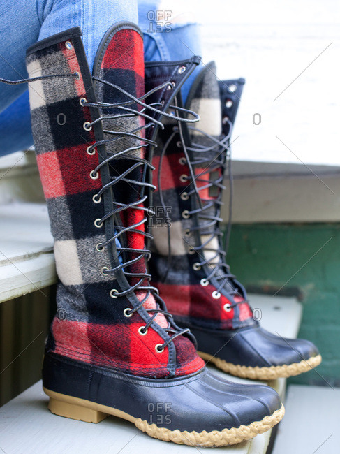 plaid winter boots