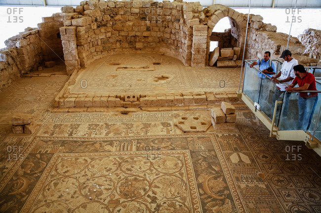 Umm Ar-Rasas, Jordan - November, 2010: Mosaics at St. Stephen church in
