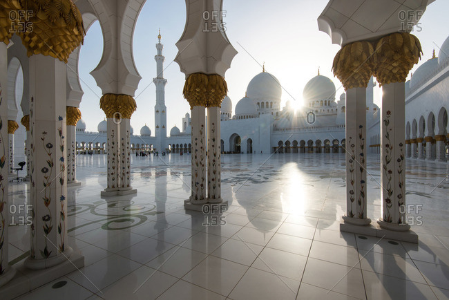 Abu Dhabi, United Arab Emirates - February 10, 2015: Abu Dhabi, Sheikh Zayed Grand Mosque