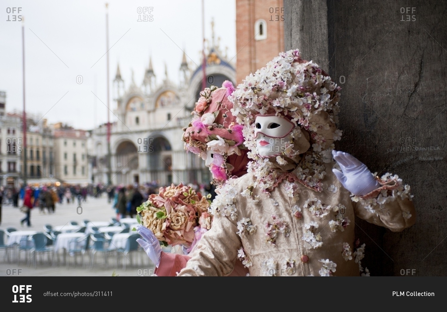 Masks in St. Mark's Square in Venice, Italy