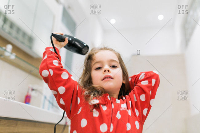 Little girl shop hair dryer