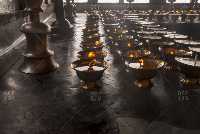 Buddhist prayer candles