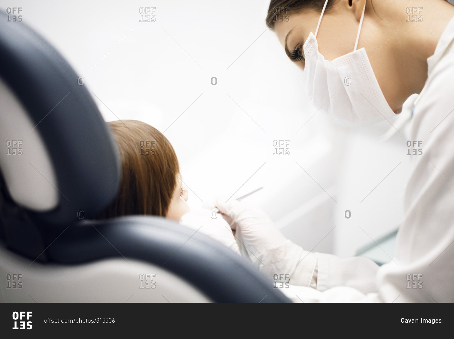 Girl having a checkup at the dentist