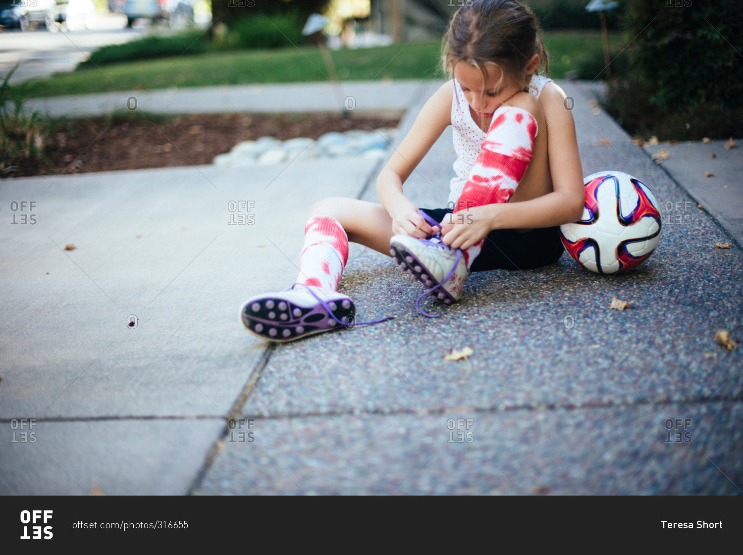 tying soccer cleats