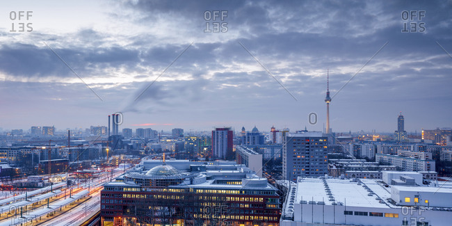 Berlin Skyline In The Winter Stock Photo Offset