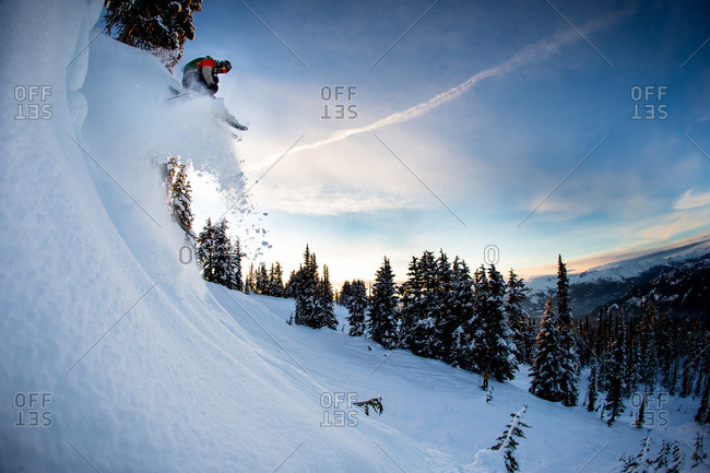 Person skiing in mid-air - from the Offset Collection