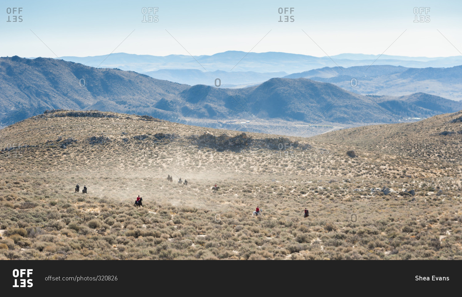 View of fox hunt in distance in Nevada desert