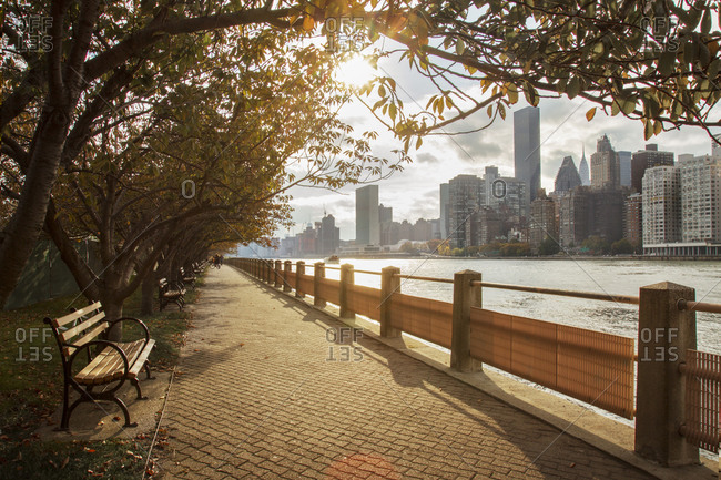 Waterfront trail in New York City