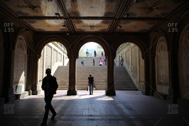 Bethesda Terrace in Central park New York City, New York. stock photo -  OFFSET
