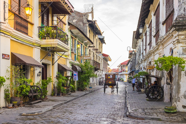 Vigan City, Ilocos Region, Philippines - November 30, 2014: Horse-drawn ...