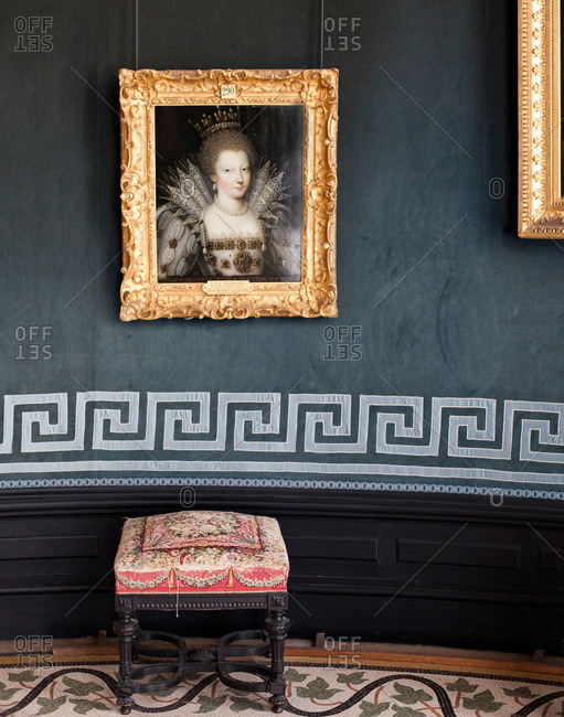 Chantilly, France - June 3, 2012: Painting in a French museum