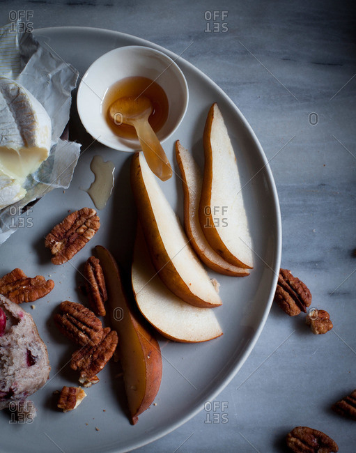 A tray of various snack foods