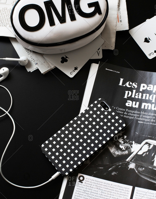 Various black and white objects