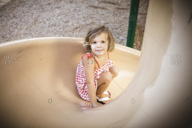 Little girl 2025 on slide