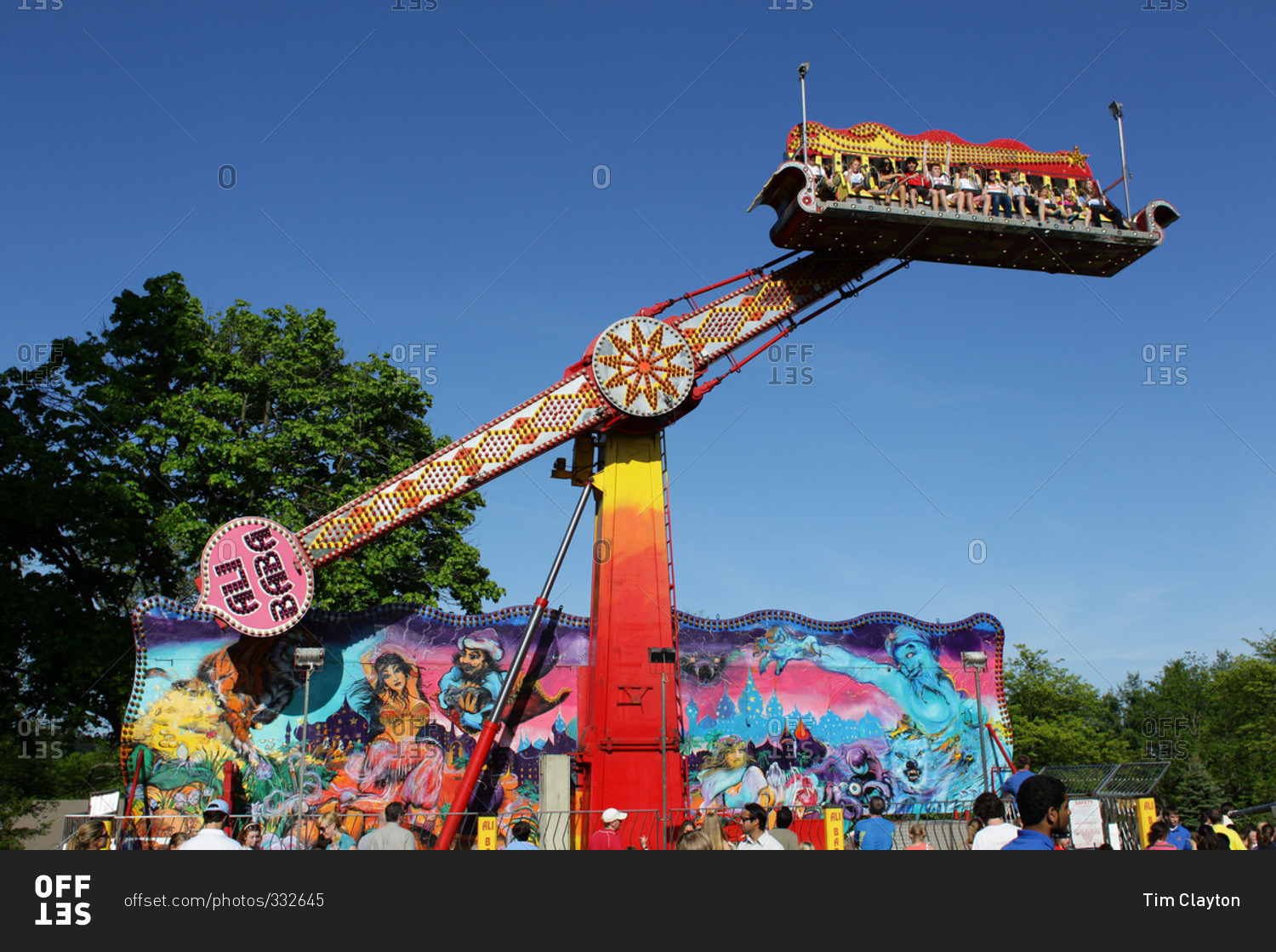 Kids enjoy a high flying carnival ride during the fair in New Canaan ...