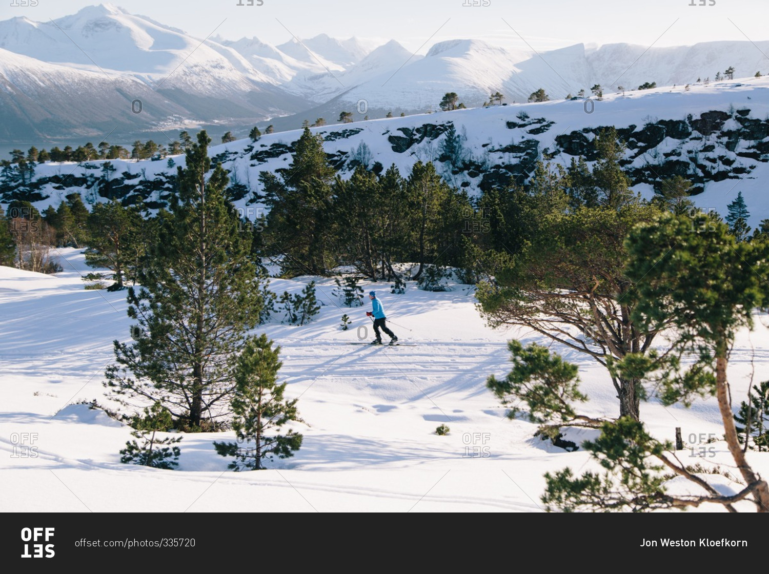 Person cross-country skiing in Norway