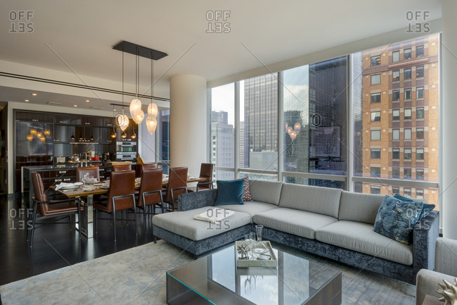 New York Ny July 27 2015 Luxurious Living Room In Manhattan High